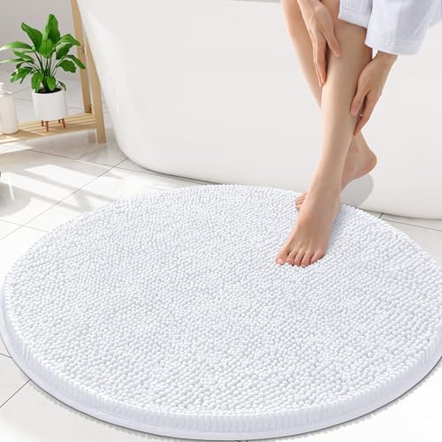 Smiry Round Bathroom Rugs 30X30, Chenille Extra Soft Absorbent Bath Mat by Smiry