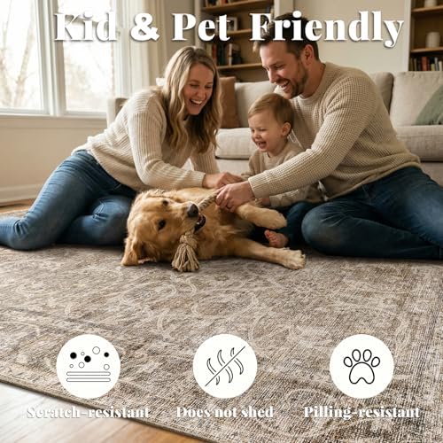Machine Washable Rugs for Living Room: 8x10 Area Rugs for Bedroom - Image 4