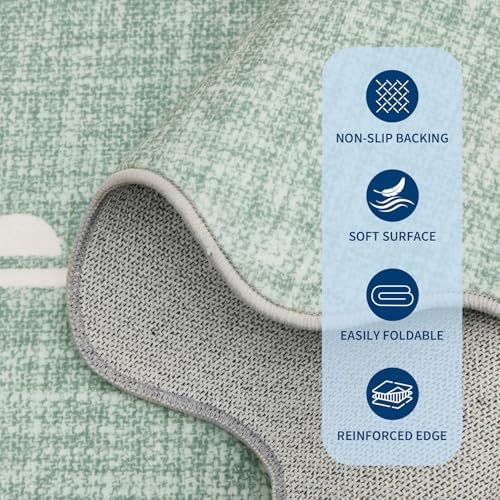 GarveeHome Scalloped Bow Rug 6x9 Washable Rugs for Living Room, Sage Green - Image 6