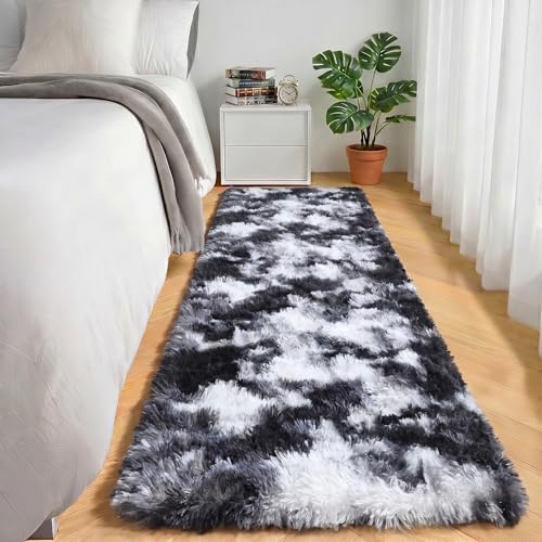 Runner Rugs for Bedroom Living Room, Fluffy 2x6 Black and White Area Rug - Image 5