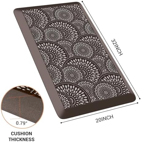 Mattitude 4/5 Inch Kitchen Mat, 20x32in Heavy Duty Ergonomic Comfort Foam Standing Desk Mat, Waterproof Non-Slip Standing Mats and Rugs for Kitchen, Office, Chocolate - Image 2