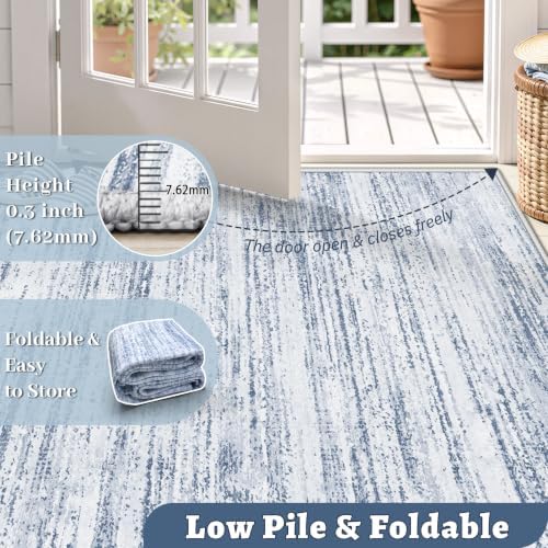 Area Rug 6x9 Living Room Rugs: Washable Modern Rug Non-Slip Soft Rugs Stain Resistant Printed Rug Indoor Carpet for Bedroom Kitchen Dining Room Nursery Home(Dark Blue, 6'x9') - Image 6