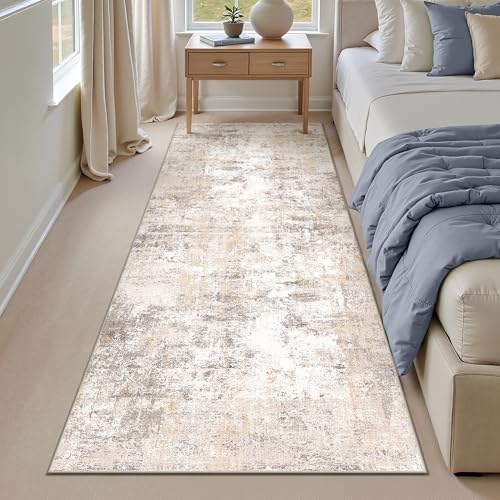 Washable Beige Grey Neutral Kitchen Runner Rug Set of 3 - Image 6