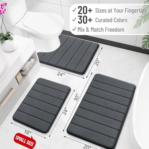 OLANLY Memory Foam Long Bathroom Rugs Runner 47x17, Super Soft Absorbent - Image 2