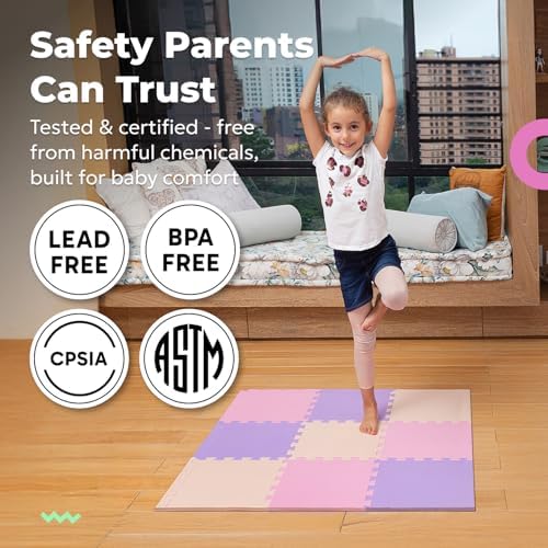 MioTetto Baby Play Mat, Comfortable Playtime Mat – Portable Foam Floor Tiles, Safe Baby mat for Floor for Crawling & Development, Soft Play mat for Babies, Stylish Interlocking Foam Tiles - Image 5