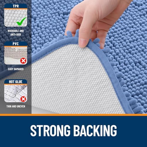 OLANLY Bathroom Runner Rugs 47x24, Extra Soft Absorbent Chenille Bath Rugs - Image 6