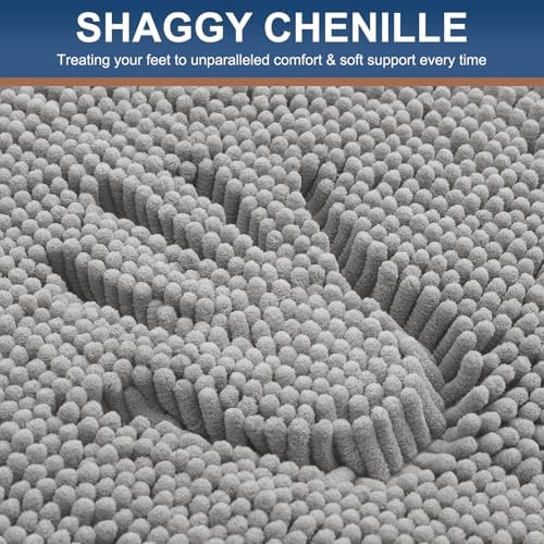 Smiry Toilet Rugs U-Shaped 24x24, Extra Soft Absorbent Contoured Bath Mat - Image 3