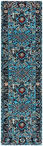 SAFAVIEH Vintage Hamadan Runner Rug 2'3"x10', Light Blue & Black VTH211M - Image 3