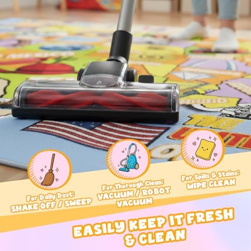 USA Map Kids Rug for Playroom, Bedroom, Classroom 4x6 - Image 6