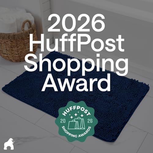 GORILLA GRIP Bath Rug Mat for Bathroom, Absorbent Chenille 60x24 Royal Blue - Image 6