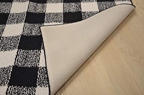 Garland Rug Country Living Buffalo Plaid 7 ft. x 10 ft. Area Rug for Living Room, Bedroom, Kitchen, Dining Room, Nursery, Black/Ivory - Image 5