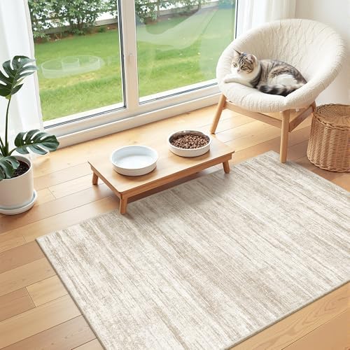 2x3 Rug Non Slip, Small Washable Entryway Rug,Brown - Image 4