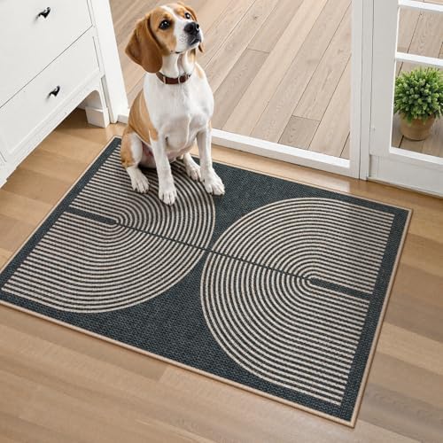 Lahome Rainbow Indoor Door Mat, 20"x32" Small Black Rugs for Entry Kitchen - Image 6