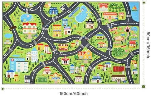BENRON Community Car Play Rug 3x5 for palyroom, Educational Play Mat - Image 2