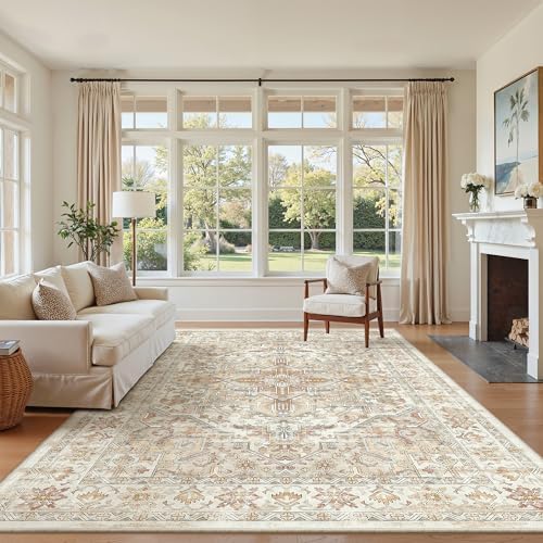 zesthome 5x7 Area Rugs for Living Room,Large Washable Rug,Orange - Image 4
