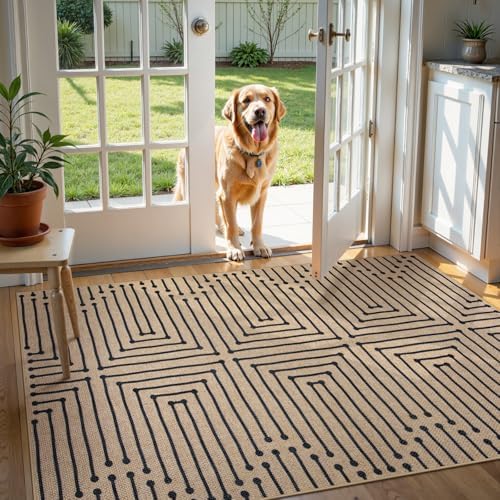 Lahome Boho 3x5 Outdoor Rugs for Entry, Washable Easy Jute Rug - Image 7