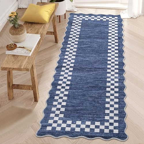 GarveeHome Hallway Runner Rug 2x6 Scalloped Washable Rug for Kitchen Entry by GarveeHome