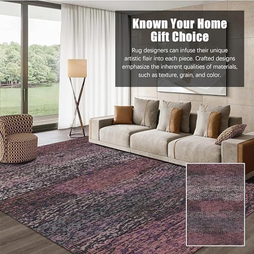 RUGSURE Washable Area Rug - 1/6 Thick - Stain & Water Resistant Non-Slip - Resistant Rug for Living Room, Bedroom, Nursery, Pet & Child Friendly, Vintage Charm Area Rugs (Burgundy, 8' x 10') - Image 3