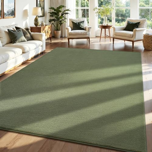 ISEAU 4x6 Soft Area Rug for Bedroom, Washable and Non-Slip, Green - Image 4