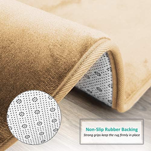 Clara Clark Bathroom Rugs, Velvet Memory Foam Bath Mat, Non-Slip, Machine Washable Bath Rugs - Dries Quickly, Ultra Soft Plush Bath Mats for Bathroom, 17 x 24, Camel Gold - Image 4