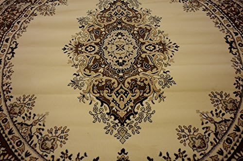 Unique Loom Reza Collection Traditional Persian Style Area Rug, 8' 0" x 8' 0", Ivory/Brown - Image 5