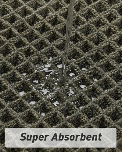 Upgraded Waffle Bath Mat Set of 2 Absorbent Bathroom Mat 17"x24" + 17"x48" - Image 3