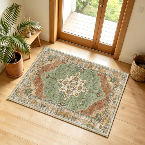YARNSCAPE 2' x 3' Machine Washable Area Rug, Non-Slip Low-Pile Carpet by YARNSCAPE