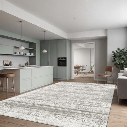Miukiki 5x7 Washable Area Rug for Living Room, Soft Non Slip Rug Grey - Image 2