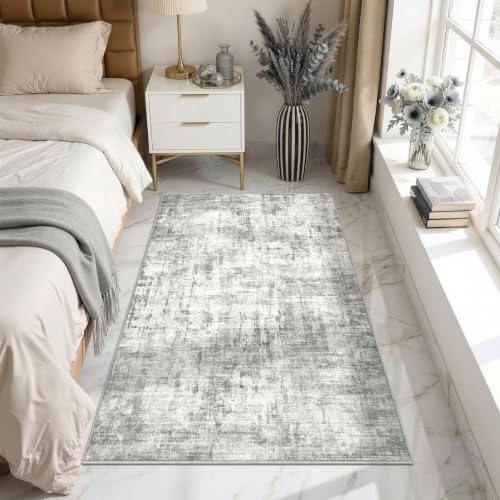Washable 4'x6' Abstract Area Rug for Bedroom Living Room - Image 2