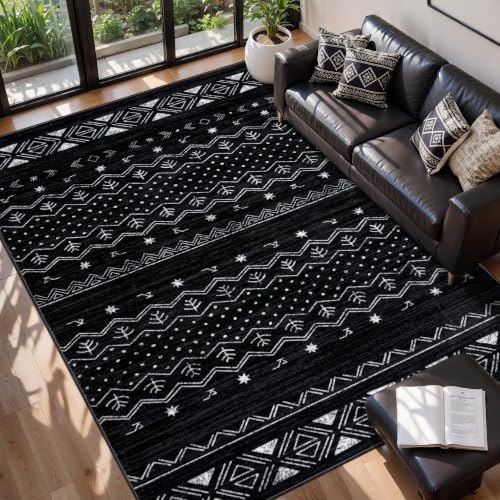SERISSA 6x9 Washable Non-Slip Boho Area Rug for Living Room by SERISSAHomeDecorCollection