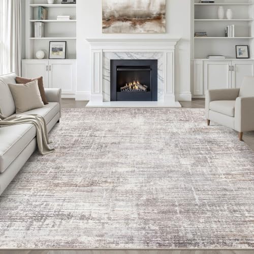 LOONGRUG 8x10 Area Rugs Washable Neutral Modern Living Room Rug Grey Tan by LOONGRUG
