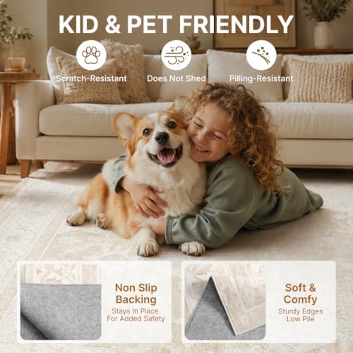 10x14 Area Rugs Washable Large Vintage Rug for Living Room Bedroom - Image 6