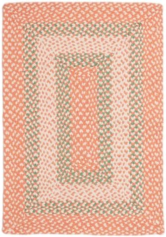 Super Area Rugs 3X5ft Farmhouse Braided Rug - Natural Soft Cotton Carpet for Living Room - Primitive Country Woven Rug - Coral/Green/Ivory - Image 6