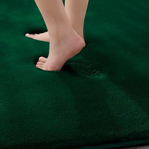 MINIDEAR Bathroom Rugs 32x20 Dark Green - Thick Memory Foam Bath Mat, Ultra Soft & Plush Non-Slip, Quick Dry, Absorbent Washable Floor Microfiber Mat for, Home Decor Accessories - Image 5