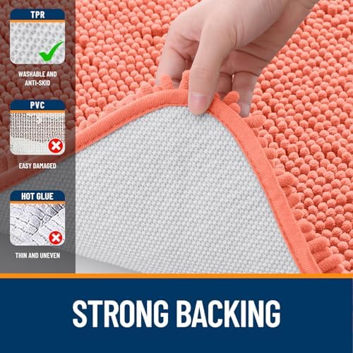 OLANLY Toilet Rugs U-Shaped 20x20, Soft Absorbent Chenille Contour Rugs - Image 6