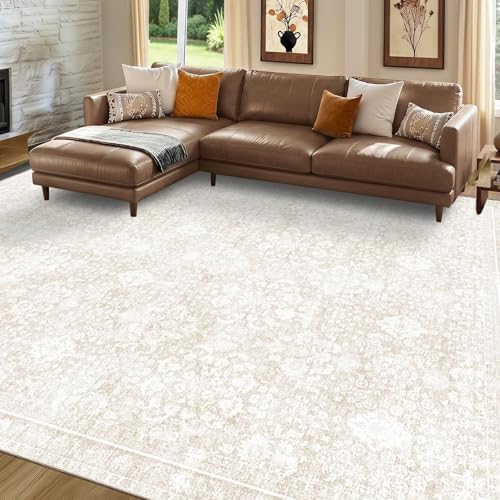 Sasttie 8x10 Area Rugs, Ultra-Soft Washable Rug for Living Room, Cream by SASTTIE