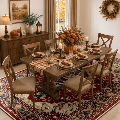 RELEANY Washable Area Rug, 8'x10', Red/Blue - Image 3