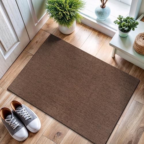 CAMILSON Easy Jute Rug 2x3, Indoor Outdoor Brown Color Fiber Area Rugs for Living Room and Kitchen Rug, Solid Boho Woven Design, Easy-Cleaning, Washable Outside Carpet Alfombras (2 x 3) by CAMILSONIndoorOutdoorAreaRugs