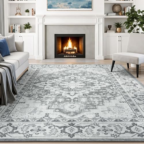 Lessymo 5x8 Area Rug for Living Room, Machine Washable Super Soft Rugs Grey by Lessymo