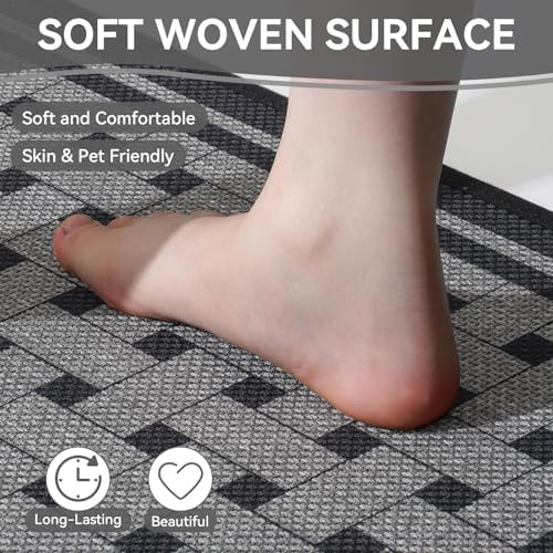 Kitchen Mats for Floor, Non Slip Kitchen Rugs, 17x30 Grey - Image 6