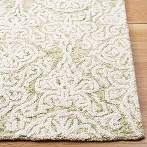 SAFAVIEH Blossom Collection 6' x 9' Light Green/Ivory BLM112X Handmade Premium Wool Living Room Dining Bedroom Area Rug - Image 4