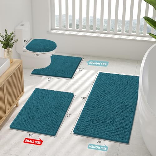 Smiry Bathroom Rugs 30X20, Luxury Chenille Extra Soft Absorbent Bath Mat - Image 2