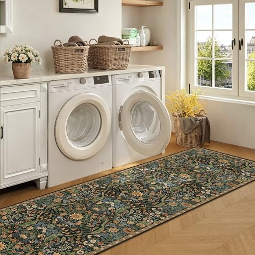 3x10 Floral Runner Rug for Kitchen Washable Hallway Runner Rug - Image 4