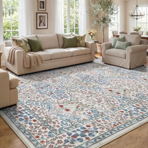 Lahome Washable Area Rugs 8x10, Beige Soft Rugs for Living Room Bedroom - Image 4