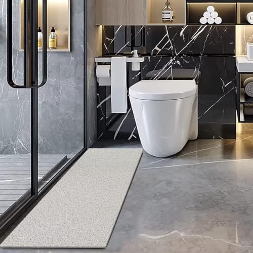 godehone Shower Mats Non Slip Without Suction Cups, PVC Loofah Bathroom Mats, Loofah Mats for Shower and Bathroom, Quick Drying, 17.1× 59 Inch, White - Image 5