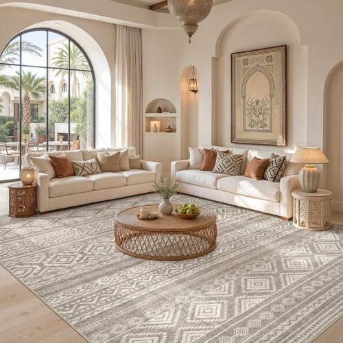 cotiled Boho 10x12 Area Rug for Living Room: Large Moroccan Washable Rug - Image 4