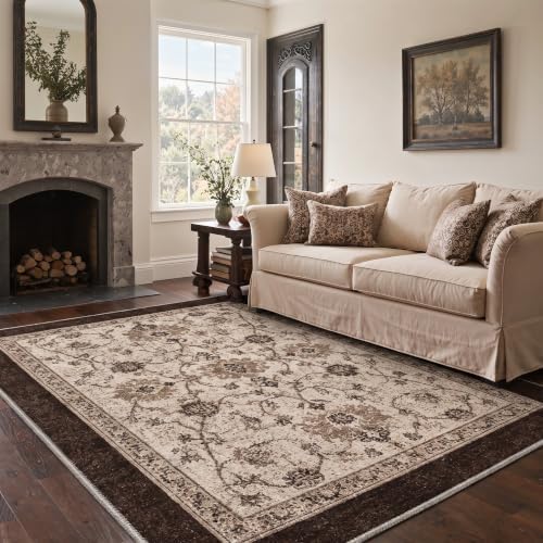 Bavni 2X5 Washable Hallway Runner Rug, Boho Vintage Floral Non Slip - Image 4