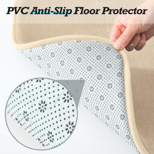 HUXMEYSON Bathroom Rugs Sets 3 Piece, Non-Slip & Quick Dry Bath Mat Set, Ultra Soft Velvet Bath Rugs for Bathroom, Toilet and Shower Floor, Light Coffee - Image 4