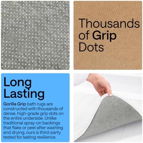 GORILLA GRIP Absorbent Memory Foam Bath and Shower Mat, 30x20 White - Image 3