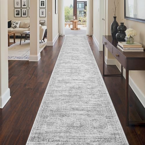 3x20 Runner Rug Non Slip,Washable Hallway Runner Rug,Grey - Image 5